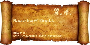 Mauszkopf Anett névjegykártya